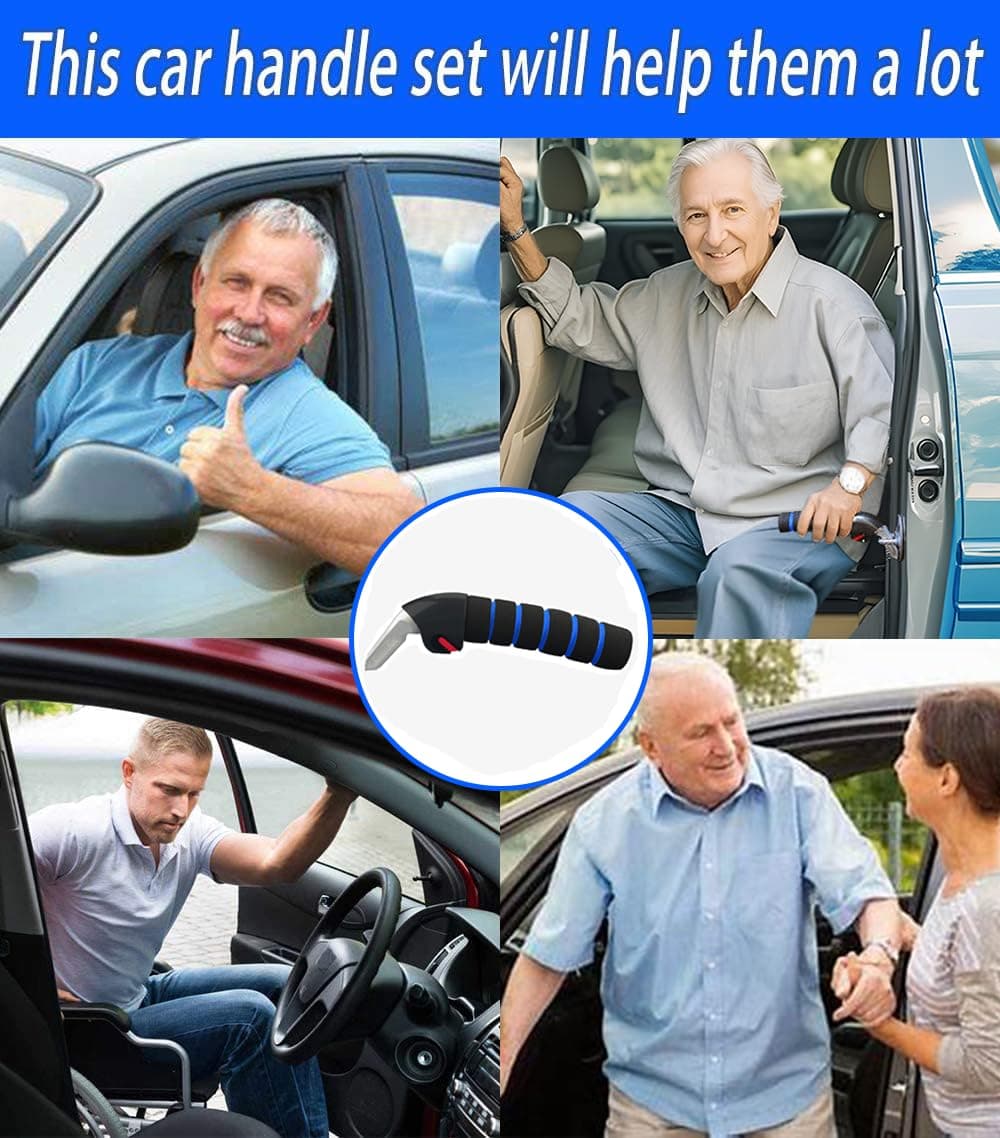 KOUNATSURI Car Door Handle for Elderly Car Assist Support Handle Multifunction Car Door Latch Bar for Seniors and Handicapped(Blue) - Thumbnail 9
