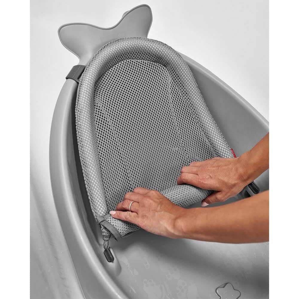 Gray Baby Bath Tub with Mesh Sling - Thumbnail 3