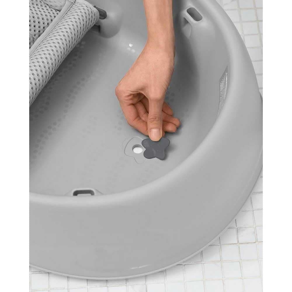 Gray Baby Bath Tub with Mesh Sling - Thumbnail 4