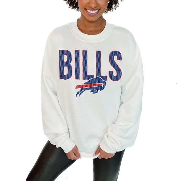 Buffalo Bills Gameday Couture Women's Just Go With It Oversized Crewneck Sweatshirt – White | Size Small - Thumbnail 2