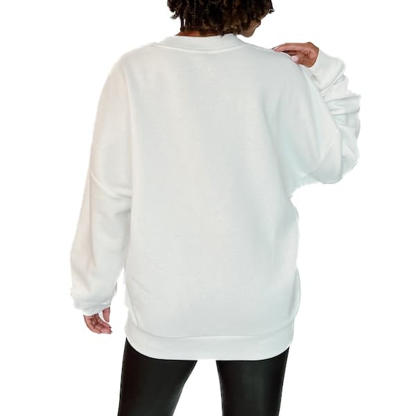 Buffalo Bills Gameday Couture Women's Just Go With It Oversized Crewneck Sweatshirt – White | Size Small - Thumbnail 3