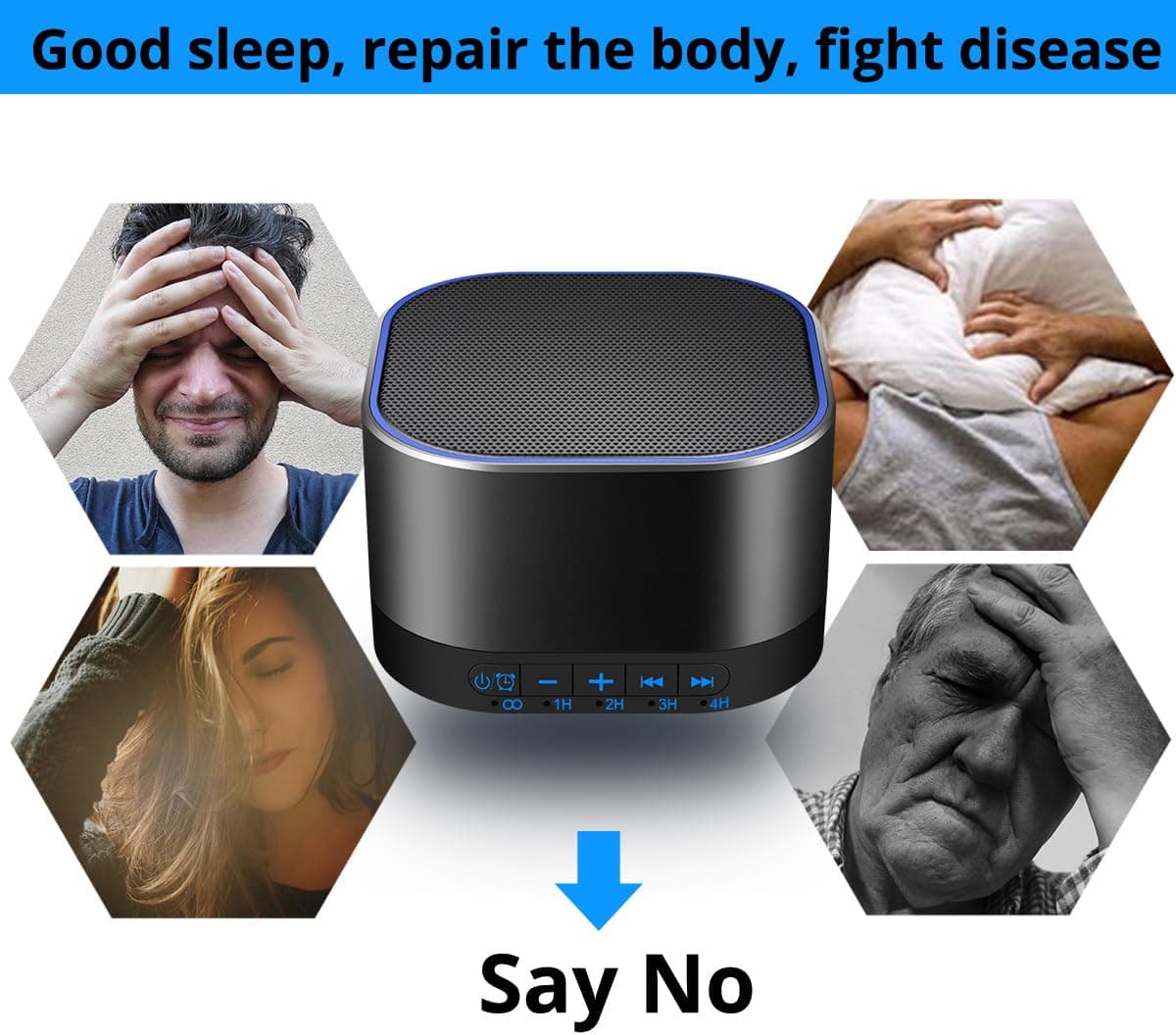 Magicteam White Noise Machine with 20 Non Looping Natural Soothing Sounds Memory Function 32 Levels of Volume Powered by AC or USB and Sleep Sound Timer Therapy for Baby Kids Adults Black - Thumbnail 8
