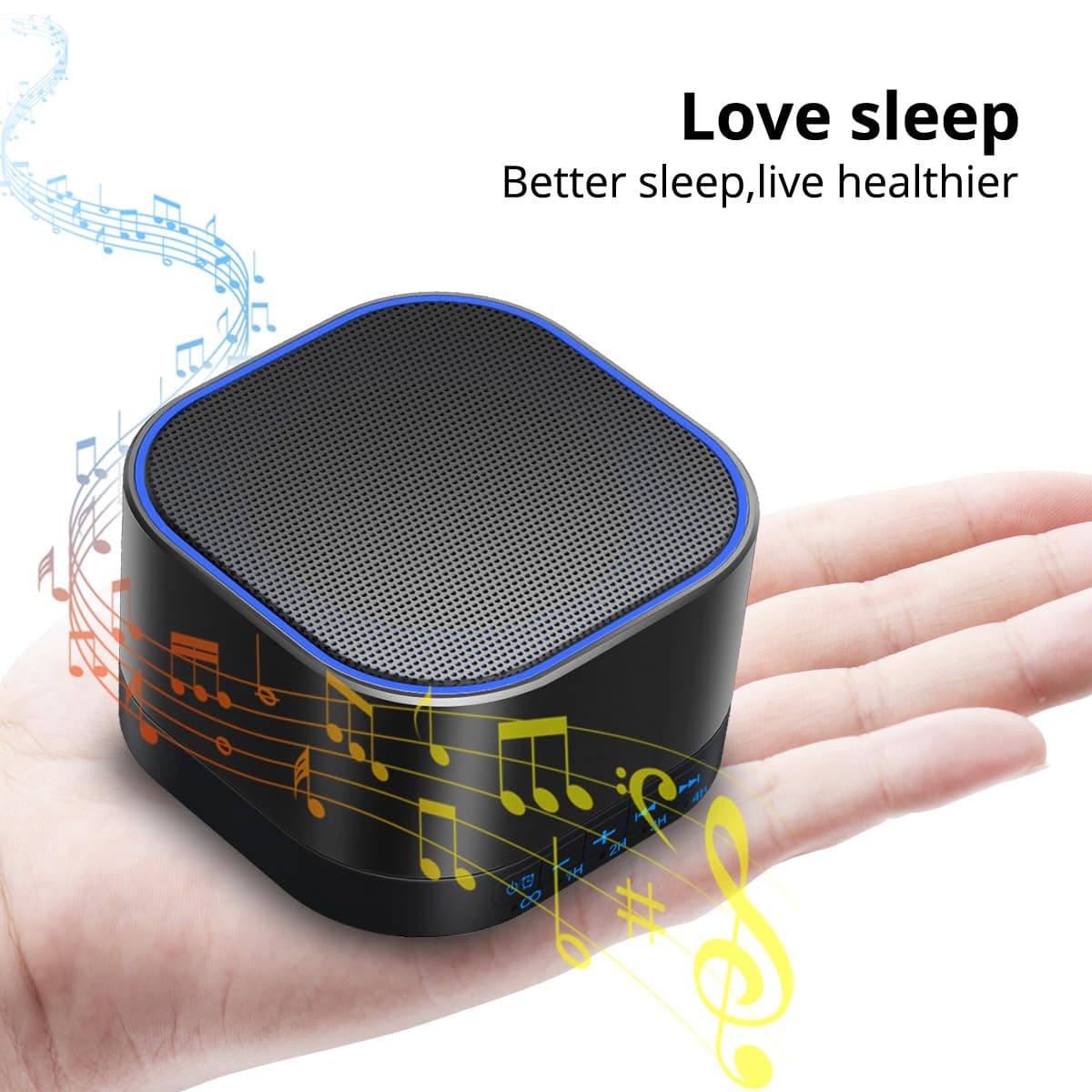 Magicteam White Noise Machine with 20 Non Looping Natural Soothing Sounds Memory Function 32 Levels of Volume Powered by AC or USB and Sleep Sound Timer Therapy for Baby Kids Adults Black - Thumbnail 7