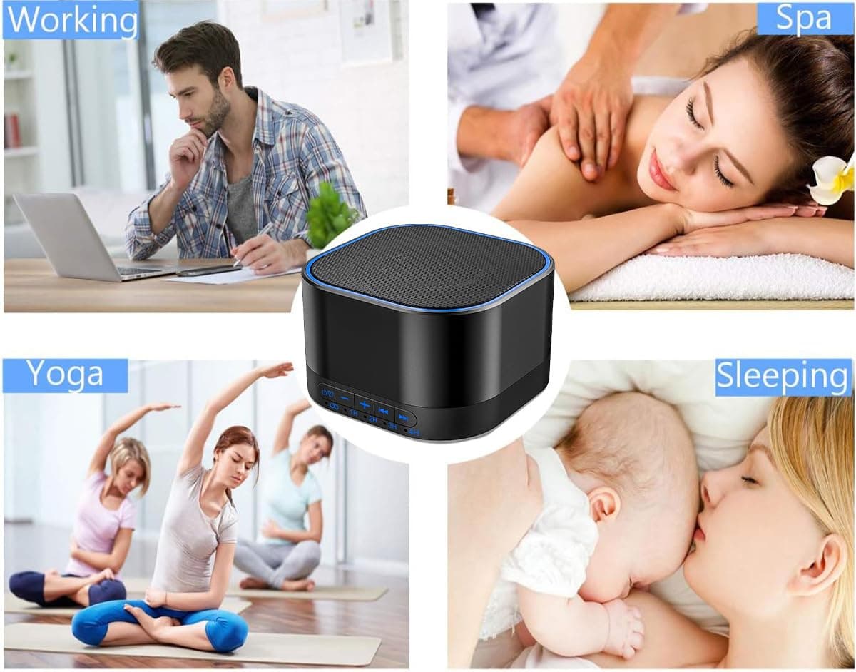 Magicteam White Noise Machine with 20 Non Looping Natural Soothing Sounds Memory Function 32 Levels of Volume Powered by AC or USB and Sleep Sound Timer Therapy for Baby Kids Adults Black - Thumbnail 9