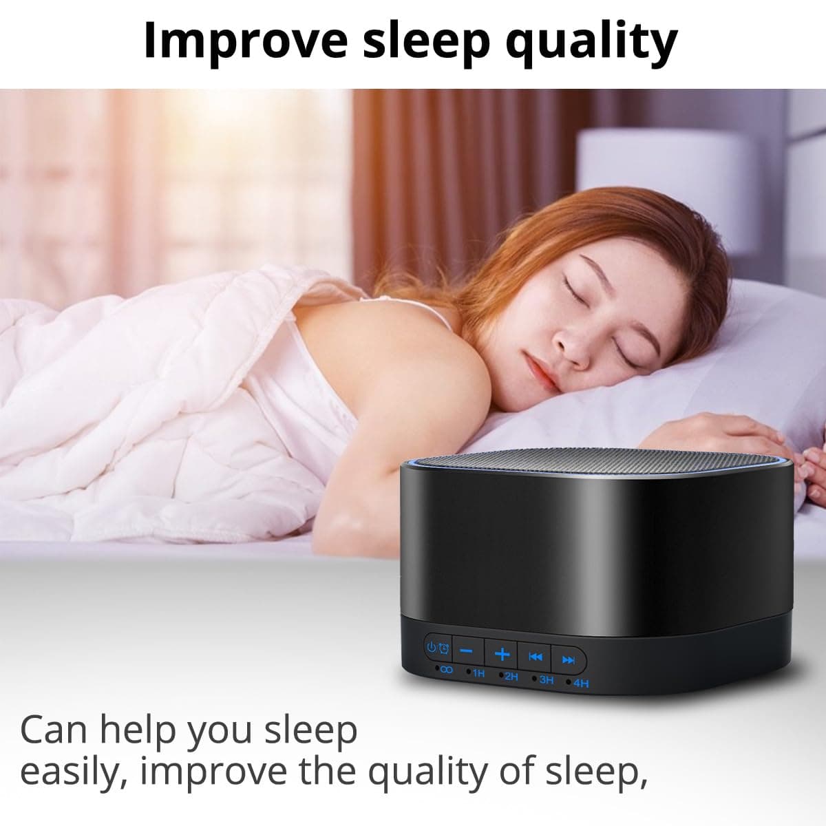 Magicteam White Noise Machine with 20 Non Looping Natural Soothing Sounds Memory Function 32 Levels of Volume Powered by AC or USB and Sleep Sound Timer Therapy for Baby Kids Adults Black - Thumbnail 5