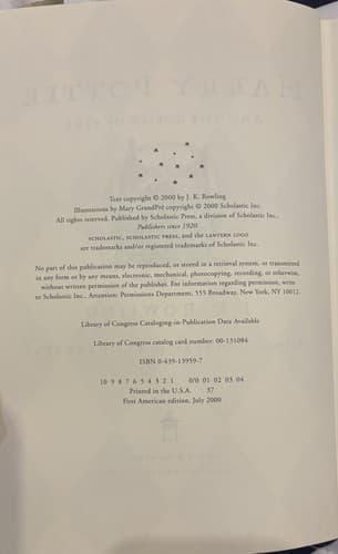 TRUE 1st printing 1st Edition Of Harry Potter, and the goblet of fire - Thumbnail 3