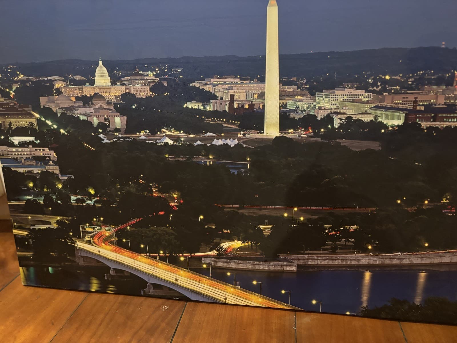 Washington DC Canvas Wall Art 20x60 Panoramic Skyline Monument Print Twilight - Thumbnail 3