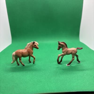 Vintage Retired Hagen Renaker Horse Buckskin Colt And Tan Welsh Pony - Thumbnail 3