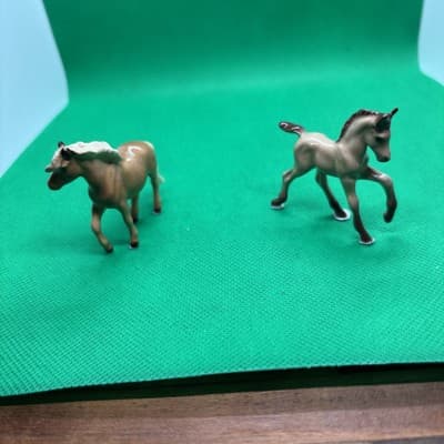 Vintage Retired Hagen Renaker Horse Buckskin Colt And Tan Welsh Pony - Thumbnail 4