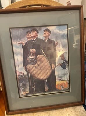 Professionally framed iconic Norman Rockwell print “Tough Call” 29.5”X 17.5” - Thumbnail 2