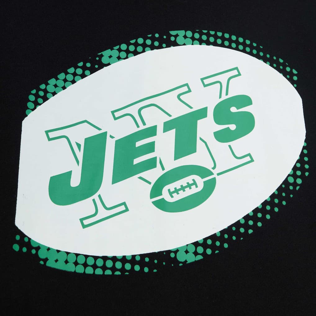 New York Jets Mitchell & Ness Gridiron Classics Big Face 7.0 Pullover Hoodie - Black | Size Small - Thumbnail 4