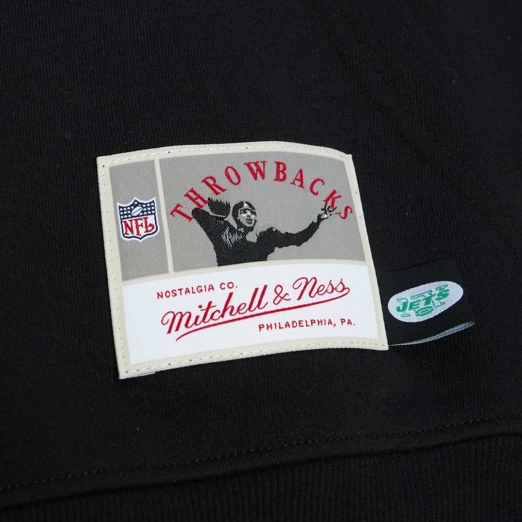 New York Jets Mitchell & Ness Gridiron Classics Big Face 7.0 Pullover Hoodie - Black | Size Small - Thumbnail 5