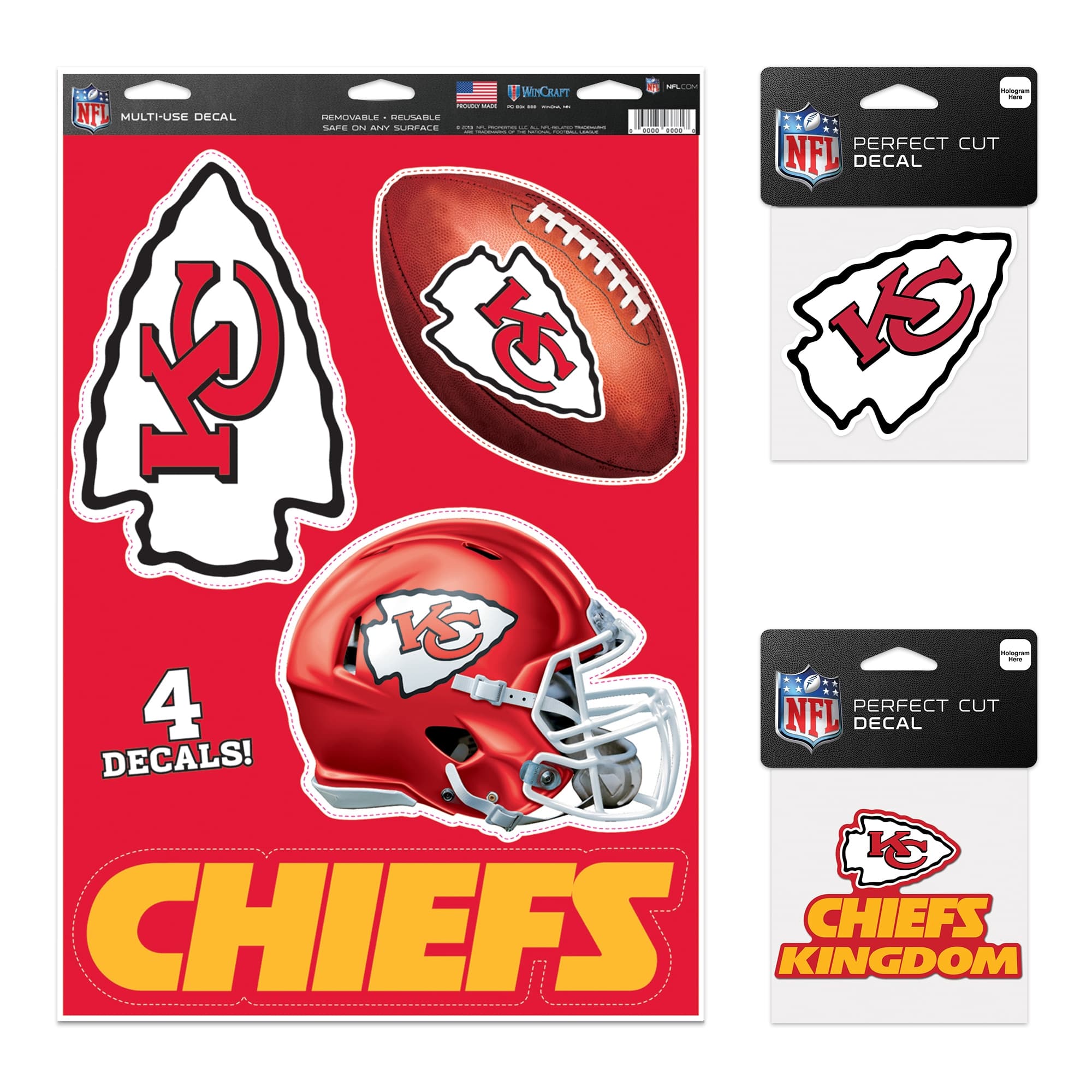 Kansas City Chiefs WinCraft Decal Variety Pack