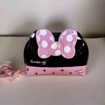 The Creme Shop D Makeup Cosmetic DISNEY MINNIE MOUSE Bag - Pink Black White NWT! - Thumbnail 2