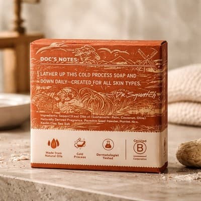 Dr. Squatch Drunk'n Pumpkin Soap/Med NEW Ltd Edition Halloween Fall, Natural Bar - Thumbnail 2