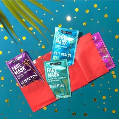 Freeman Passport To Glow Face Mask Set 4 Pack w Bonus Holder Travel Skincare New - Thumbnail 4