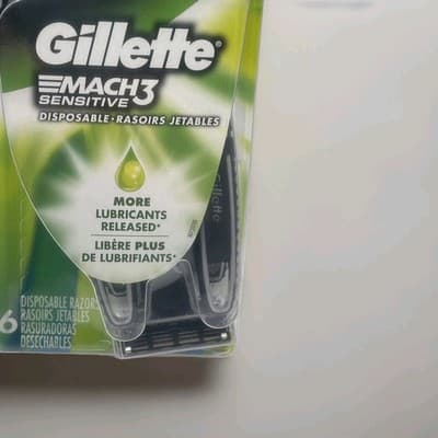 Gillette Mach3 Sensitive Disposable Razors 6 Ct Men’s Triple Blade Razors NIP!! - Thumbnail 2