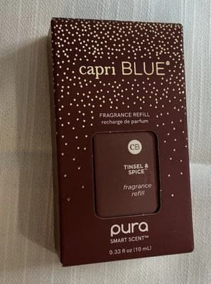 Capri Blue Tinsel & Spice Pura Smart Scent Fragrance Refill 0.33oz NEW NIB, Cozy