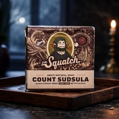 Dr. Squatch Men's Natural Bar Soap - Count Sudsula-Light Grit, NIB Lt Edition!!!