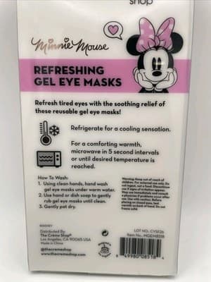 The Crème Shop Disney Minnie Mouse Gel Eye Masks Reusable Hot Cold NIB NEW Box! - Thumbnail 4
