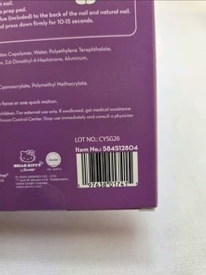 The Crème Shop Hello Kitty Cat Eye Purple Almond Press On Nails 28 Ct NIB NEW!!! - Thumbnail 5