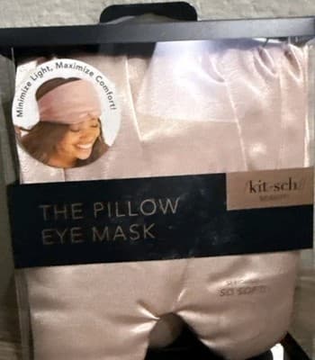 Kitsch The Pillow Eye Mask Blush Pink Satin Feel Lightweight Sleep Mask NIB New! - Thumbnail 4