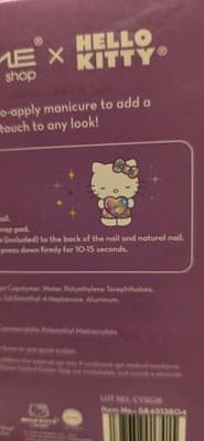 The Crème Shop Hello Kitty Cat Eye Purple Almond Press On Nails 28 Ct NIB NEW!!! - Thumbnail 7