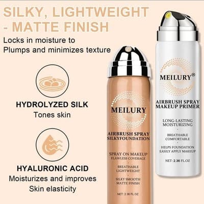 MEILURY Airbrush Spray Makeup Primer Long Lasting Moisturizing 2.36oz NIB NEW!!! - Thumbnail 3
