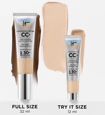 IT Cosmetics CC+ Cream Light SPF 50 Color Correcting Anti Aging Exp 09/2026 NEW! - Thumbnail 2
