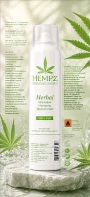 HEMPZ Herbal Workable Hairspray Medium Hold Style & Hold 8oz 227g NEW! Vegan!!! - Thumbnail 3