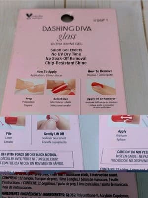 Dashing Diva Obsidian Black Gold Gloss Gel Nail Strips 32 Ct Glitter NIB NEW Box - Thumbnail 6