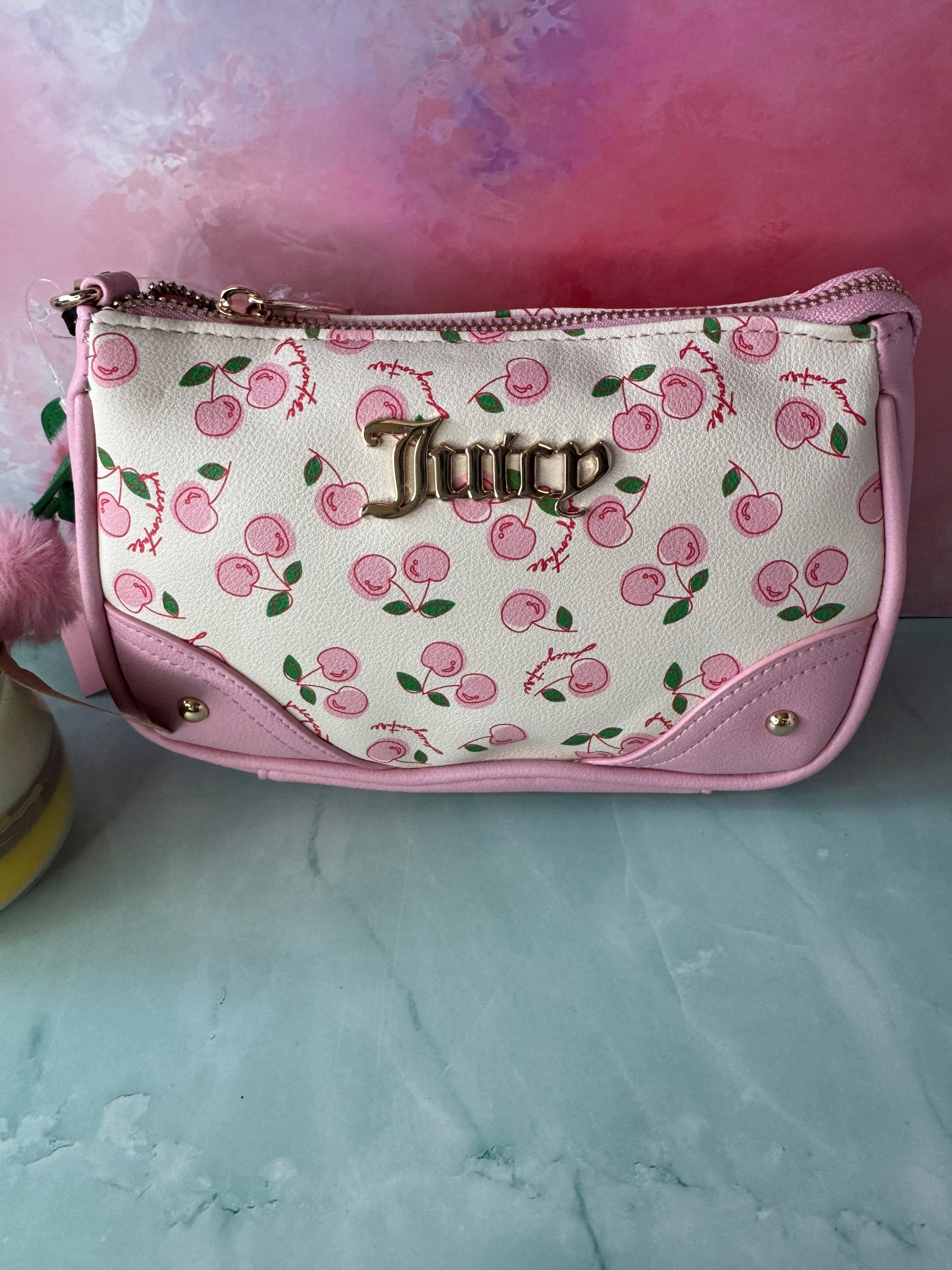 ★ Juicy Couture Cherry Girl Convertible Wristlet NWT Pink Y2K Bag