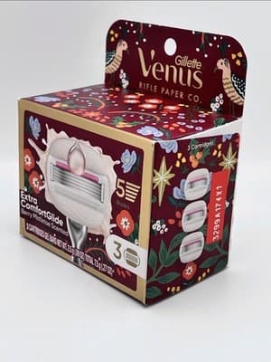 Gillette Venus Extra ComfortGlide Berry Mistletoe Razor Refills 3 Ct NIB NEW!!! - Thumbnail 5
