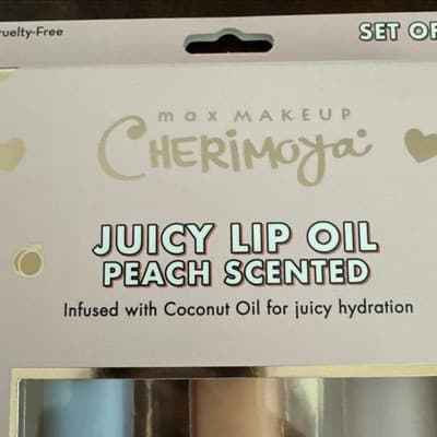Cherimoya Juicy Lip Oil 3 Pack Hydrating Glossy Lip Treatment NIB NEW Peach New! - Thumbnail 3
