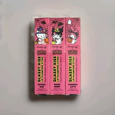 The Crème Shop Hello Kitty Glassy Kiss Lip Plumping Stick Set 3 NIB NEW In Box - Thumbnail 3