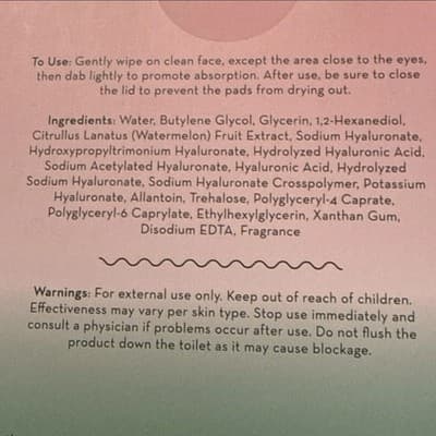 The Crème Shop Hydrating Watermelon Toner Pads Pink 70 Count NIB NEW In Box!!! - Thumbnail 4