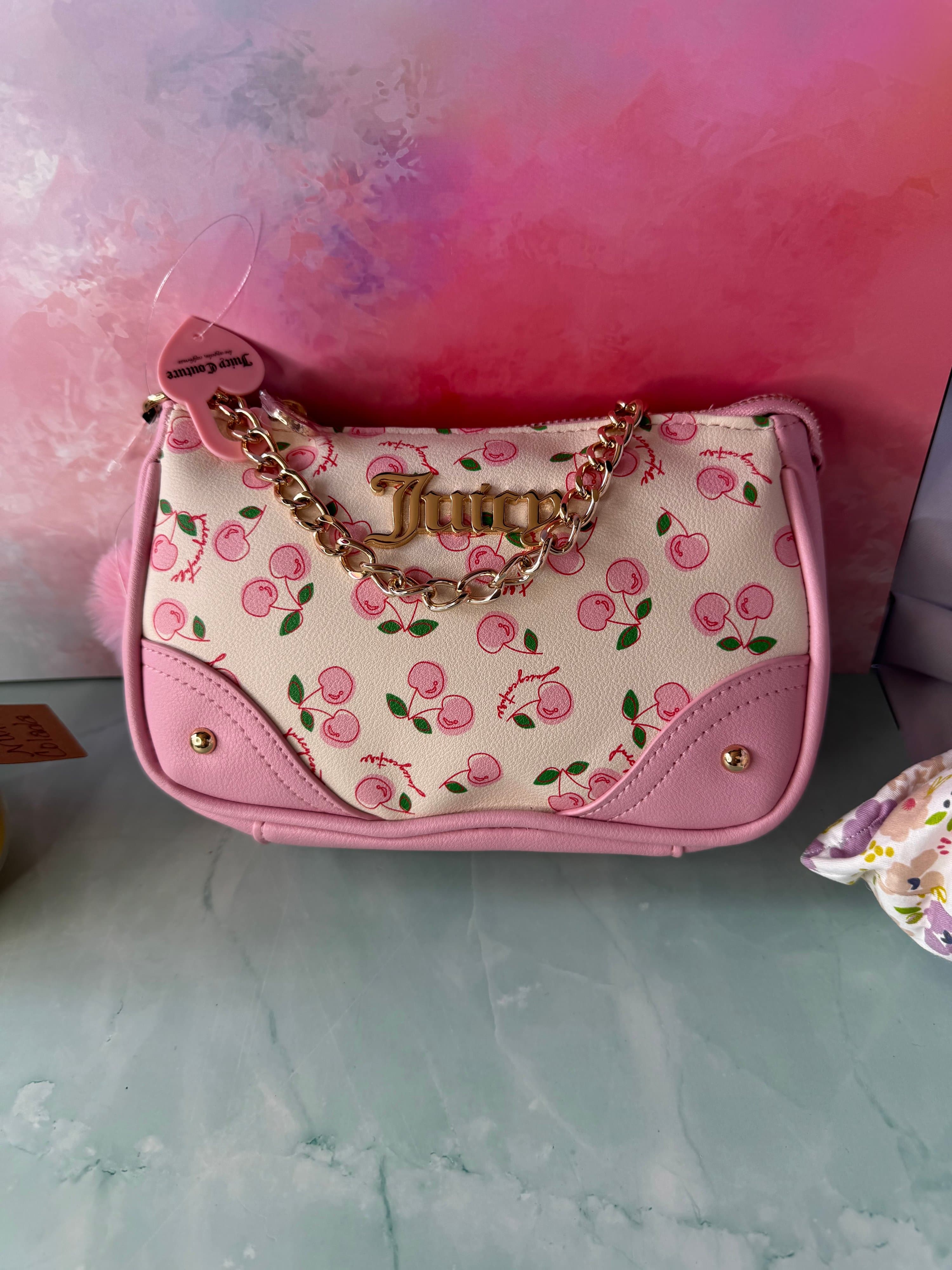 ★ Juicy Couture Cherry Girl Convertible Wristlet NWT Pink Y2K Bag - Thumbnail 6