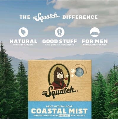 Dr Squatch Men's Natural Soap Coastal Mist 5 oz bar - Thumbnail 3