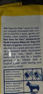 Wet Ones For Pets Antibacterial Dog Wipes Tropical Splash 100 Ct NEW Sealed!!! - Thumbnail 5