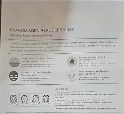 Guaxs Bio Collagen Real Deep Mask 4 Sheet Set Low Molecular Collagen NEW In Box - Thumbnail 2
