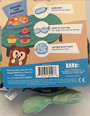 BarkBox Barkbuster Movie Night Paul Russ Dog Toy Squeaky Crinkle Plush NWT New!! - Thumbnail 3