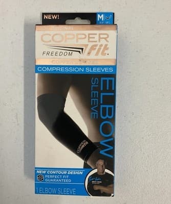 Copper Fit Freedom Compression Elbow Sleeve Medium 8.5-10in Support Brace NIB - Thumbnail 3