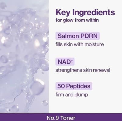 Numbuzin No.9 NAD+ PDRN Toner Glow Boosting Lifting Brightening K Beauty, New! - Thumbnail 2
