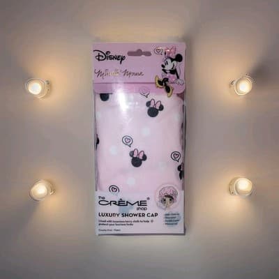 The Crème Shop Disney Minnie Mouse Luxury Shower Cap Waterproof Satin NEW NIB!!!