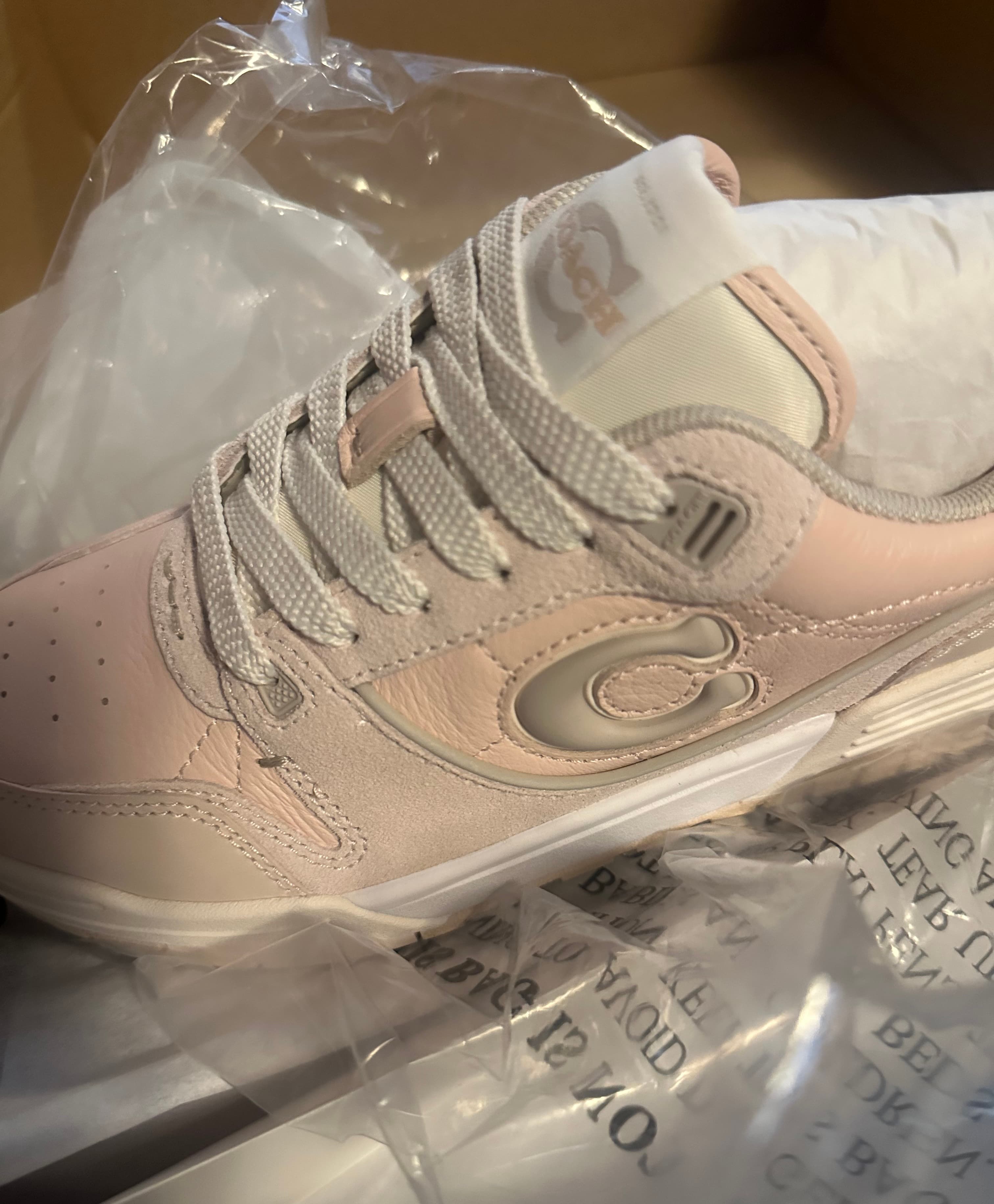 NEW COACH Soho Women's Sneaker Blush Leather Suede | Size 5 - Thumbnail 4