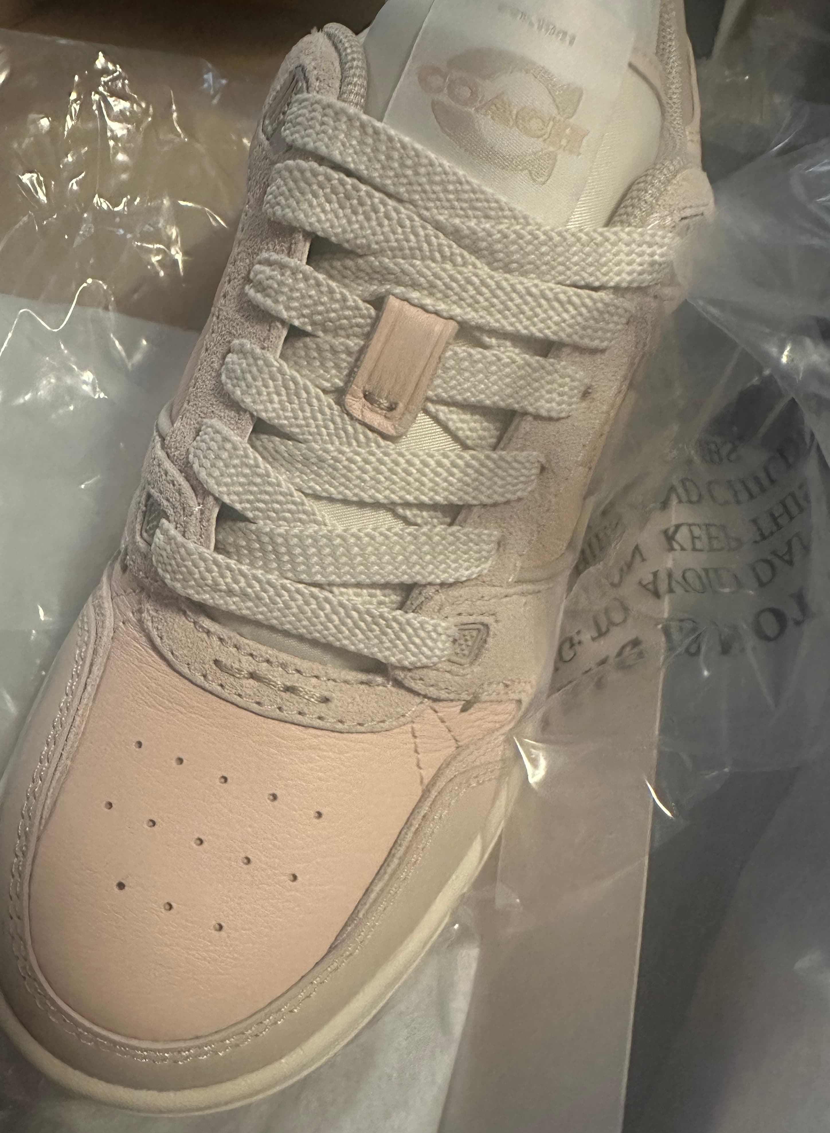 NEW COACH Soho Women's Sneaker Blush Leather Suede | Size 5 - Thumbnail 5