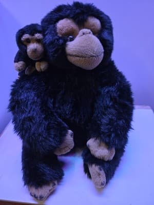 Yomika Classics Vintage Monkey Chipanzee & Baby Plush Stuffed Animal Russ Berrie