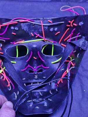 El Wire Cat Mask Halloween LED Mask - Thumbnail 4