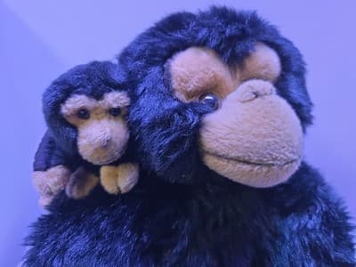 Yomika Classics Vintage Monkey Chipanzee & Baby Plush Stuffed Animal Russ Berrie - Thumbnail 2