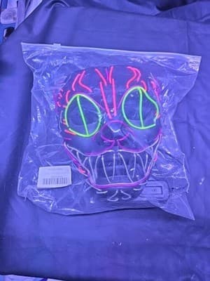 El Wire Cat Mask Halloween LED Mask - Thumbnail 3
